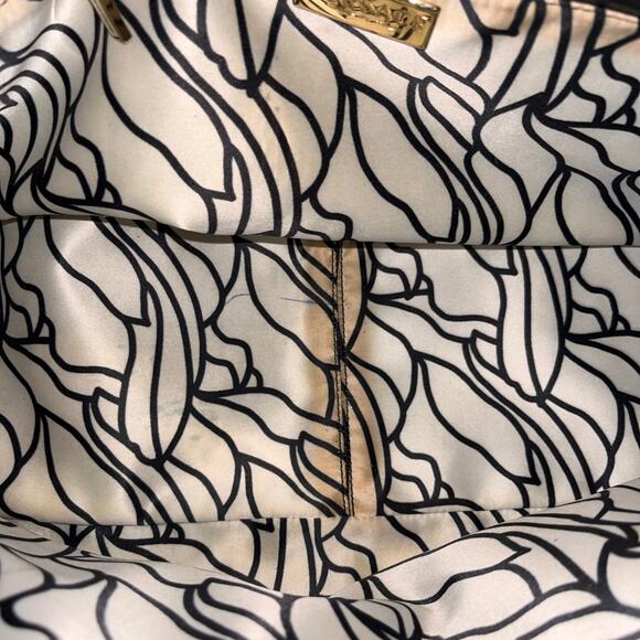 VERSACE Black Pony Hair Croc Embossed Suede Leather Dome Satchel - Picture 7 of 11